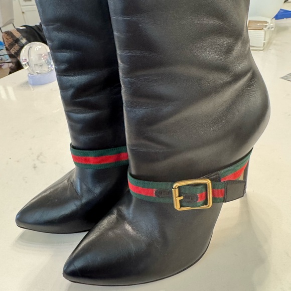 gucci nappa black leather boots sylvie size 37 - Picture 9 of 9